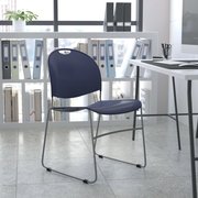 Flash Furniture Navy Plastic Stack Chair RUT-188-NY-GG